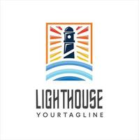 Leuchtturm-Logo-Design-Vorlage isolierter Vektor