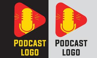 Podcast varumärkeslogotyp enkel och kreativ logotypdesign vektor