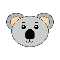 illustration der niedlichen koala-gesichtszeichentrickfigur. vektor