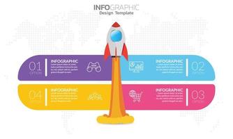 infographic 4-stegselement för innehåll, diagram, flödesschema, steg, delar, tidslinje, arbetsflöde, diagram. vektor