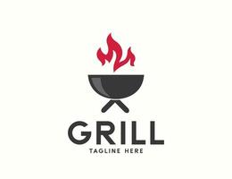 design av grilllogotyp vektor