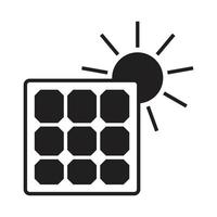 Solarpanel mit flachem Sonnensymbol für Apps oder Websites vektor