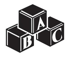 abc alfabetet block barn utbildning platt ikon för appar och webbplatser vektor