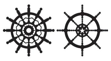 Schiffslenkrad, Helm-Anker-Vektor-Symbol, Lenksymbol-Vektor vektor