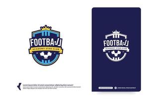 fotbollsklubb logotyp mall, fotbollsturneringar logotyp. fotbollslag identitet koncept, abstrakt sport badge design vektorillustrationer vektor