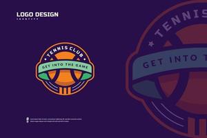 tennisklubb logotyp design, turnering badge mall. sport team identitet, e-sport logotyp vektorillustrationer vektor