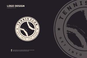 tennisklubb logotyp design, turnering badge mall. sport team identitet, e-sport logotyp vektorillustrationer vektor