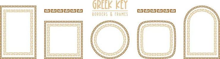 Sammlung griechischer Schlüsselbilder und Grenzen. dekorativer alter Mäander vektor