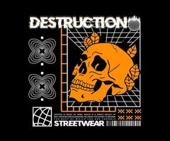 Ästhetisches Grafikdesign für kreative Kleidung, für Streetwear und urbanes T-Shirt-Design, Hoodies usw. vektor