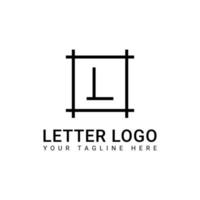 einfaches und sauberes schwarzes monogramm-logo-design mit dem buchstaben l vektor