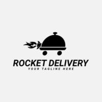 Food-Delivery-Logo-Design mit Raketensymbol vektor