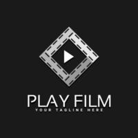 Film- oder Video-Logo-Design-Symbol-Konzept abspielen vektor