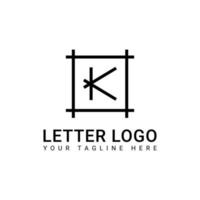 Einfaches und sauberes schwarzes Monogramm-Logo-Design mit dem Buchstaben k vektor