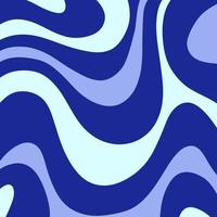blaue siebziger Jahre flüssige Retro-Lava-Linien vektor