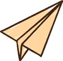 Papierflugzeug Kreidezeichnung vektor