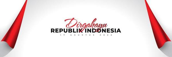 glücklicher indonesischer unabhängigkeitstag. indonesischer unabhängigkeitstag hintergrund im papierstil, verwendbar für banner, poster und grußkarte. dirgahayu republik indonesien vektor