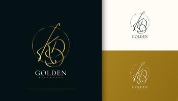 kd initial signaturlogotypdesign med elegant och minimalistisk guldhandstil. initial k och d-logotypdesign för bröllop, mode, smycken, boutique och affärsmärkesidentitet vektor