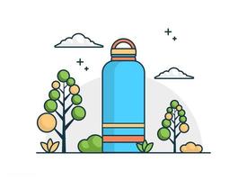 platt vektor flaska för camping illustration