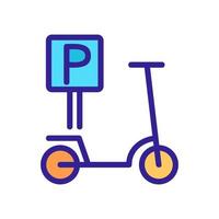 Scooter-Parksymbol-Vektor-Umriss-Illustration vektor