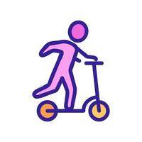 scooterist fahrt scooter symbol vektor umriss illustration