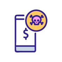 hacker geld hacken telefon symbol vektor umriss illustration