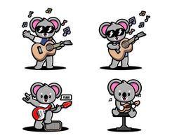 söt koala spelar gitarr vektor