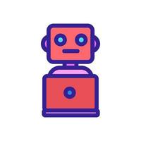 Roboter-Icon-Vektor. isolierte kontursymbolillustration vektor