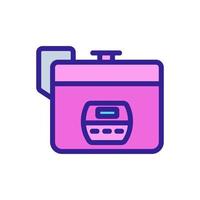 Slow Cooker Druckgerät Symbol Vektor Umriss Illustration