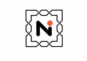 Ni in Ni-Monogramm-Logo isoliert auf weißem Hintergrund vektor