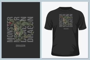 Drachen-T-Shirt-Vektor vektor