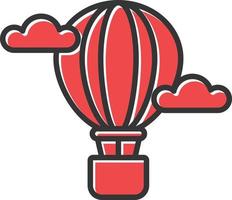 mit Heißluftballon gefülltes Symbol vektor