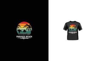 Retro-Vintage-Sonnenuntergang-Sommer-T-Shirt-Design vektor