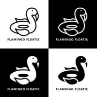 Flamingo-Boot-Symbol-Cartoon. Sommer-Floatie-Symbol-Vektor-Logo vektor