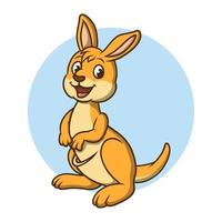 kleiner Känguru-Maskottchen-Cartoon. niedliches Tier-Vektor-Illustration-Symbol-Logo vektor