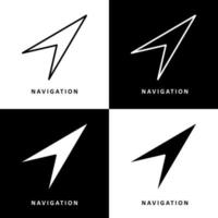 Navigationspfeil-Symbol. Kompass-Zeichen-Logo-Vektor-Illustration vektor