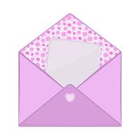 ein offener rosa Umschlag vektor