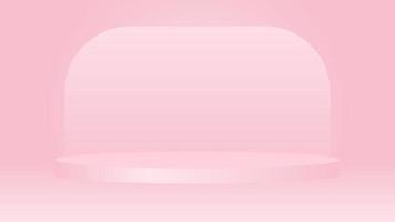 leeres rosa podium für herausragende luxusproduktwerbung auf rosa hintergrund vektor