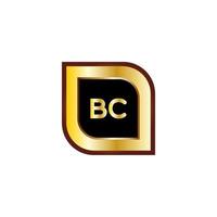 bc-Buchstaben-Kreis-Logo-Design mit goldener Farbe vektor