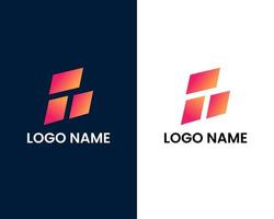 bokstaven t och f modern logotyp designmall vektor