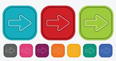 moderne Pfeiltaste in flachem quadratischem Symbol isolierte Vektorinfografik vektor