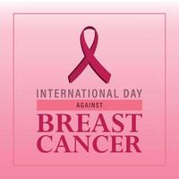 internationella dagen mot bröstcancer i fyrkantig bakgrund vektor