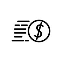 Geld fliegende Symbol Vektor Umriss Illustration