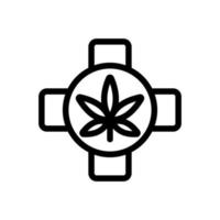 medicinska egenskaper cannabis ikon vektor. isolerade kontur symbol illustration vektor
