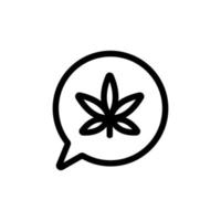 meddelanden cannabis ikon vektor. isolerade kontur symbol illustration vektor