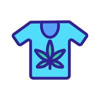 T-Shirt mit Cannabis-Vektorsymbol. isolierte kontursymbolillustration vektor