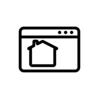 Immobilien-Online-Icon-Vektor. isolierte kontursymbolillustration vektor