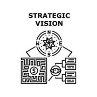 strategisk vision vektor koncept svart illustration