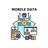 Farbillustration des mobilen Datenvektorkonzepts vektor