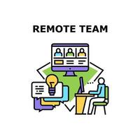 Remote-Team-Vektor-Konzept-Farbillustration vektor