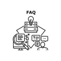 faq webbplats vektor koncept svart illustration